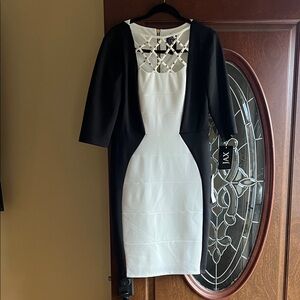 Jax Black and White Long Sleeve Dress